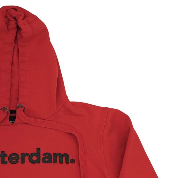 I Amsterdam Hoodie Mens Medium Red Pullover Sweatshirt Travel Graphic Tourist - Picture 3 of 12